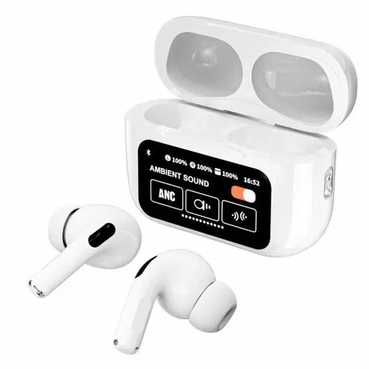 White A9 Pro ANC EarBuds with Screen | Bluetooth 5.4