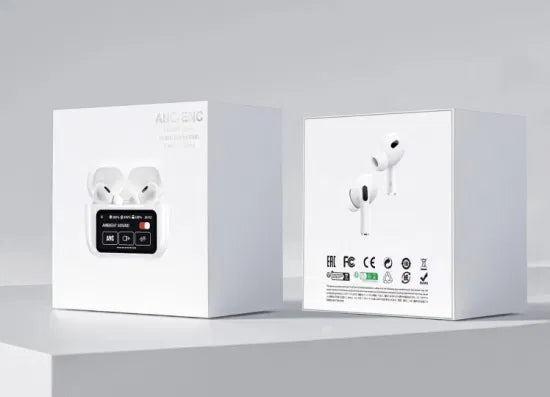 White A9 Pro ANC EarBuds with Screen | Bluetooth 5.4