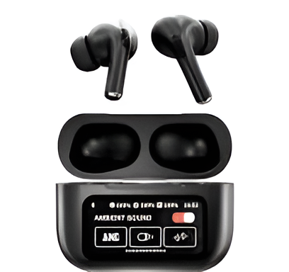 Black A9 Pro ANC EarBuds with Screen | Bluetooth 5.4